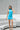 Ocean Blue Highneck Polyamide Backless Dress - BonkersCorner