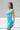 Ocean Blue Highneck Polyamide Backless Dress - BonkersCorner