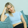 Ocean Blue Ribbed Heavyweight Baby Tee - BonkersCorner
