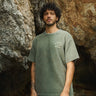 Olive Premium Heavyweight Faded Oversized T-shirt - BonkersCorner