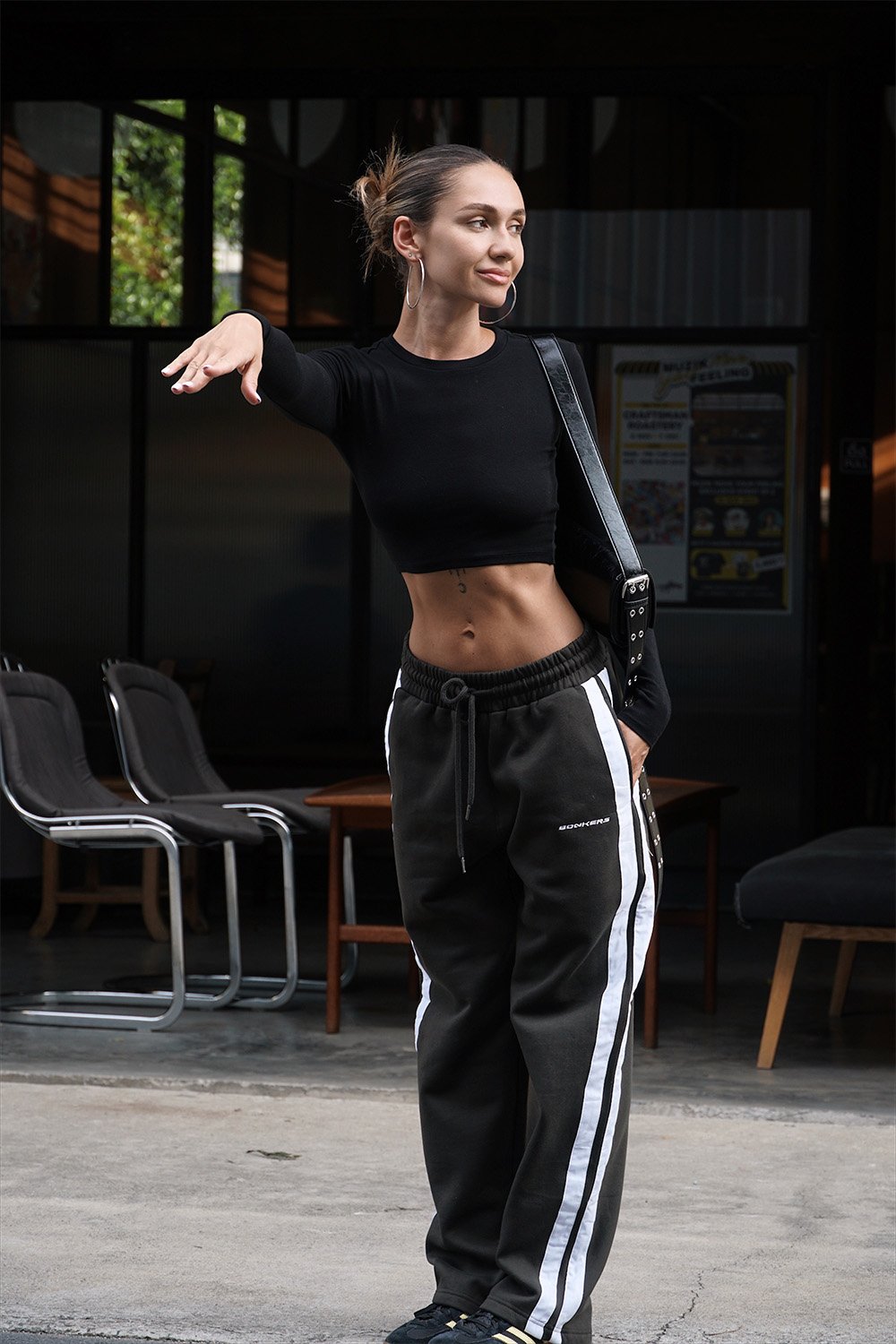 Olive Sporty Straight Fit Pants - BonkersCorner