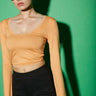 Orange Full Sleeves Lace Lined Top - BonkersCorner