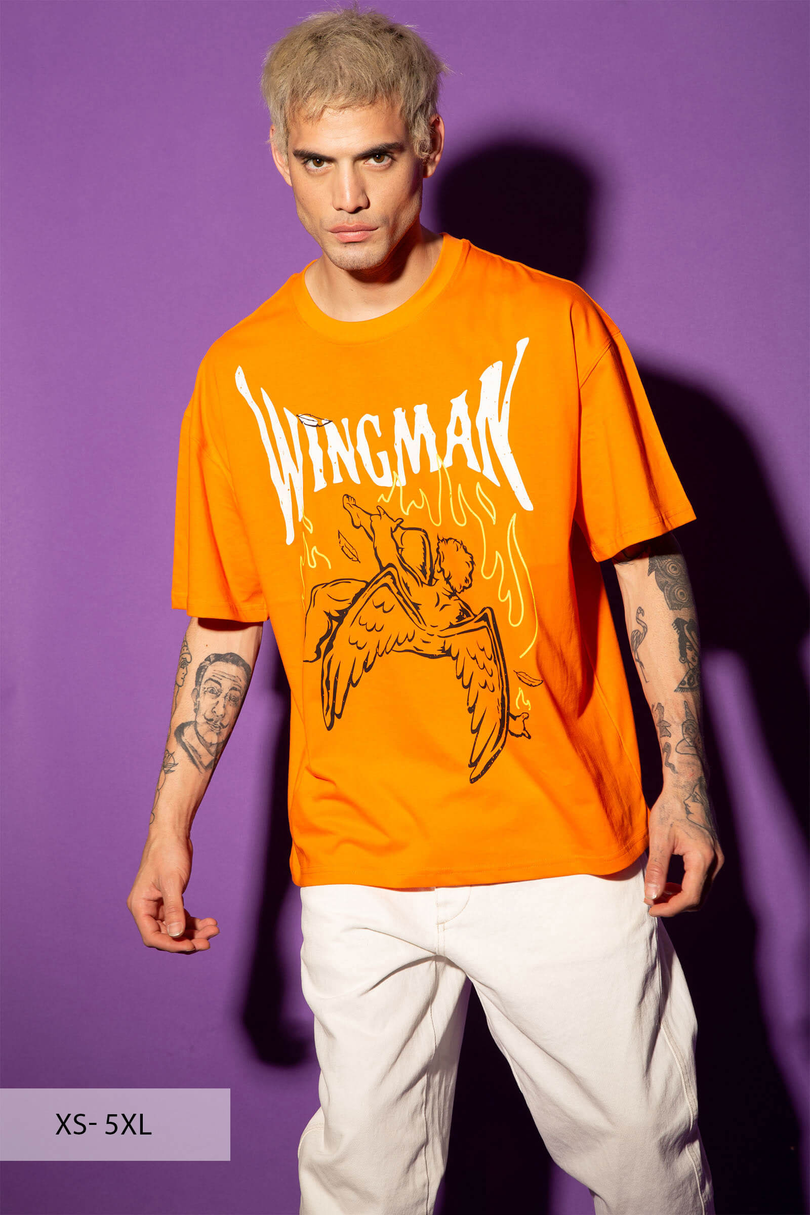 Orange Wingman Oversized T-Shirt - BonkersCorner