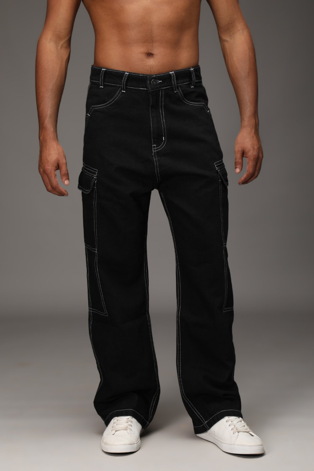 Out Stitched Denim Pants