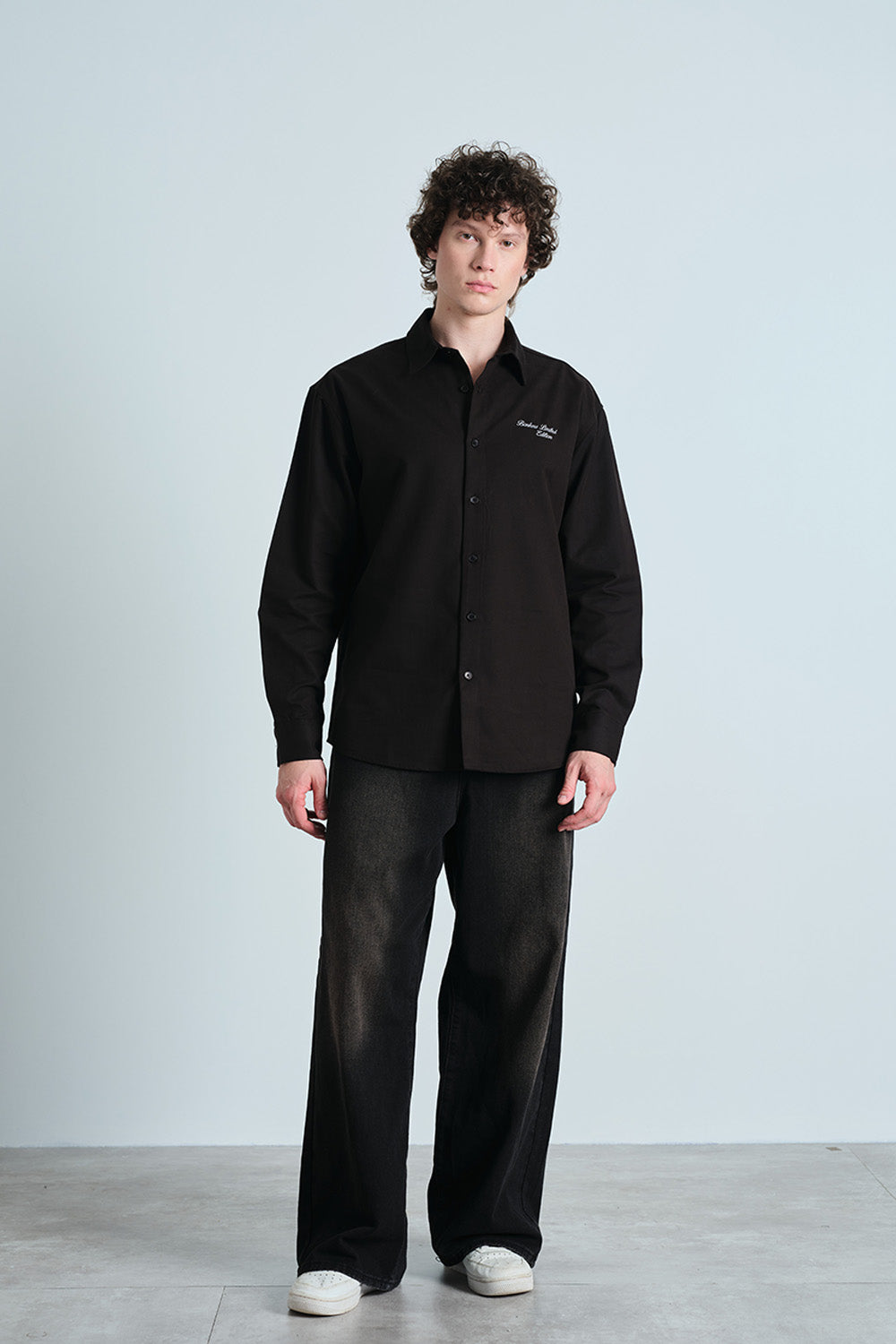 Oversized Classic Black Full Sleeve Shirt - BonkersCorner