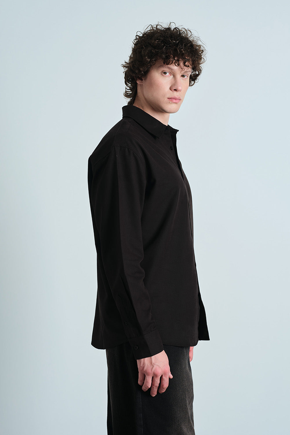 Oversized Classic Black Full Sleeve Shirt - BonkersCorner