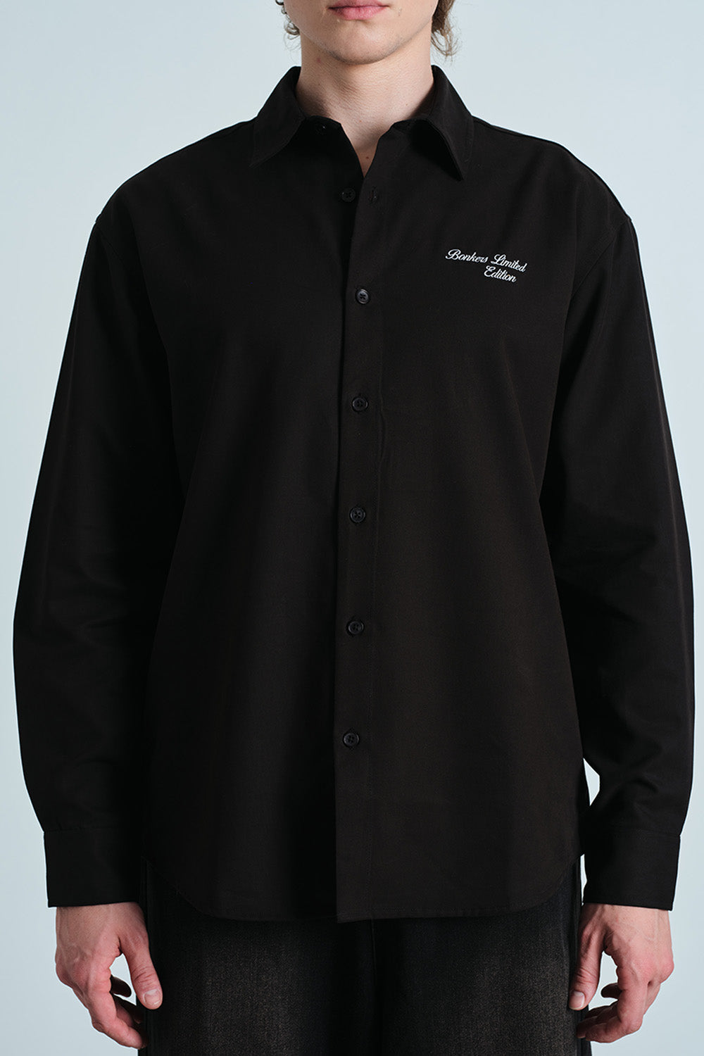 Oversized Classic Black Full Sleeve Shirt - BonkersCorner