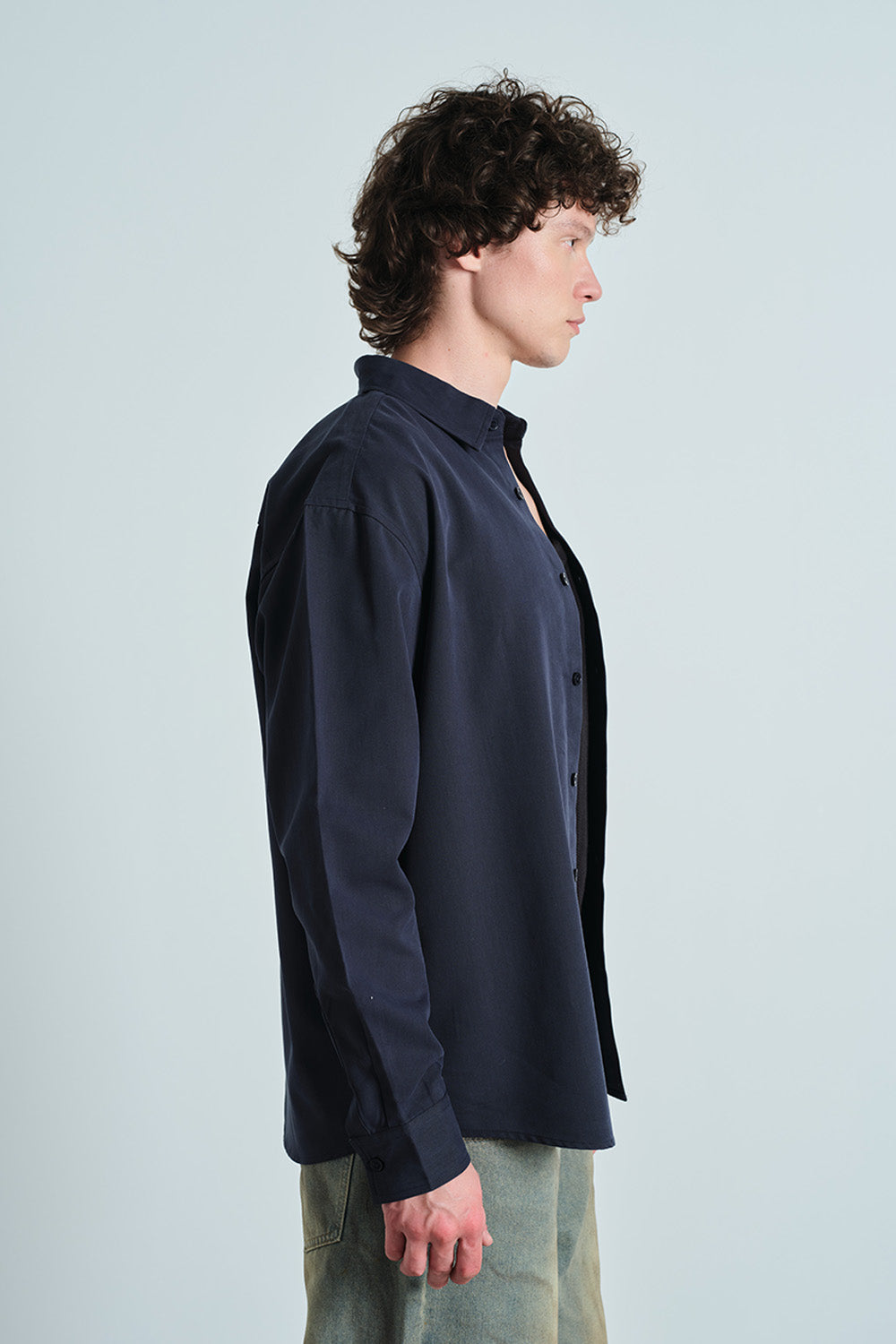 Oversized Classic Navy Full Sleeve Shirt - BonkersCorner
