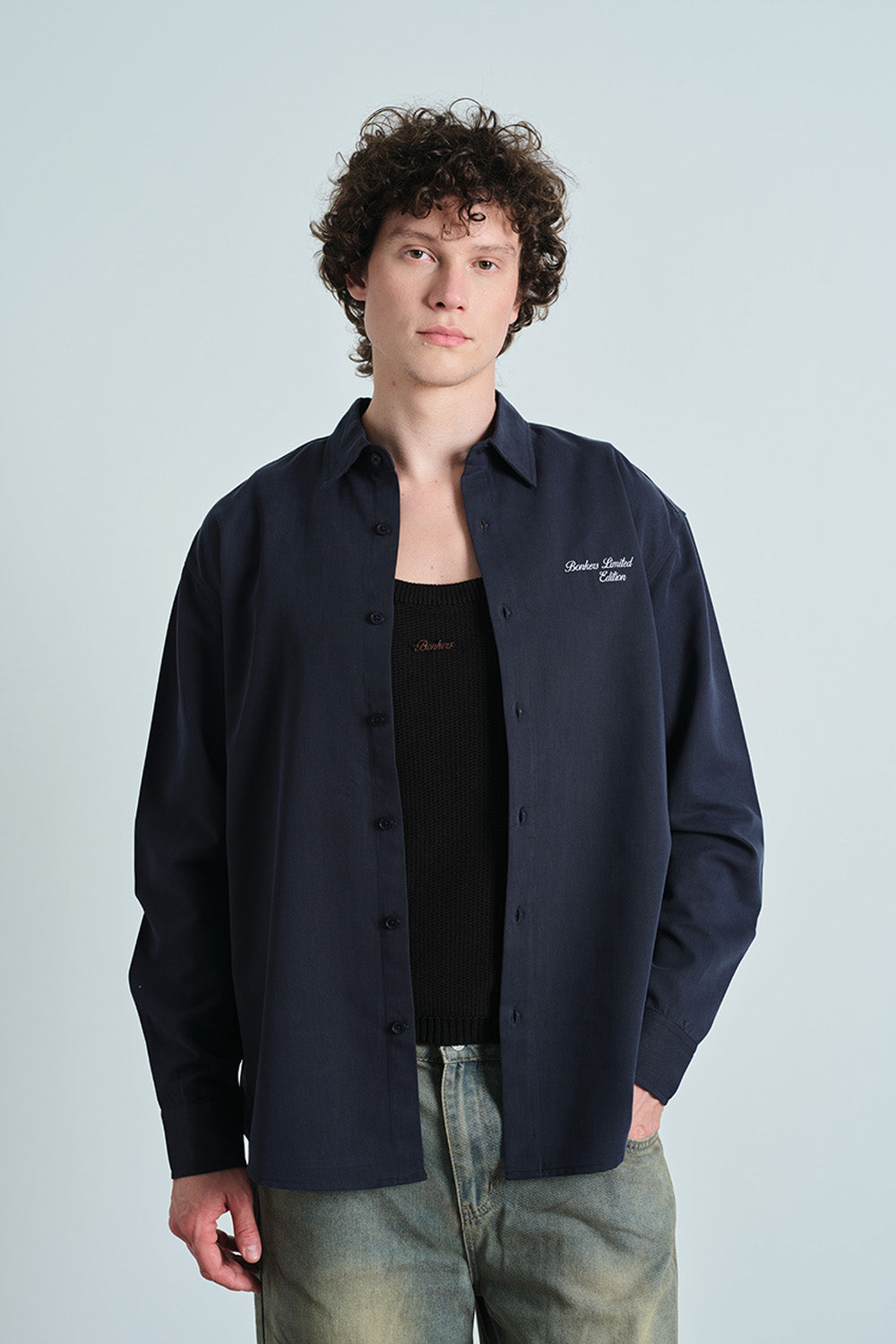 Oversized Classic Navy Full Sleeve Shirt - BonkersCorner