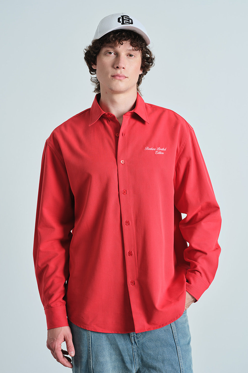Oversized Classic Red Full Sleeve Shirt