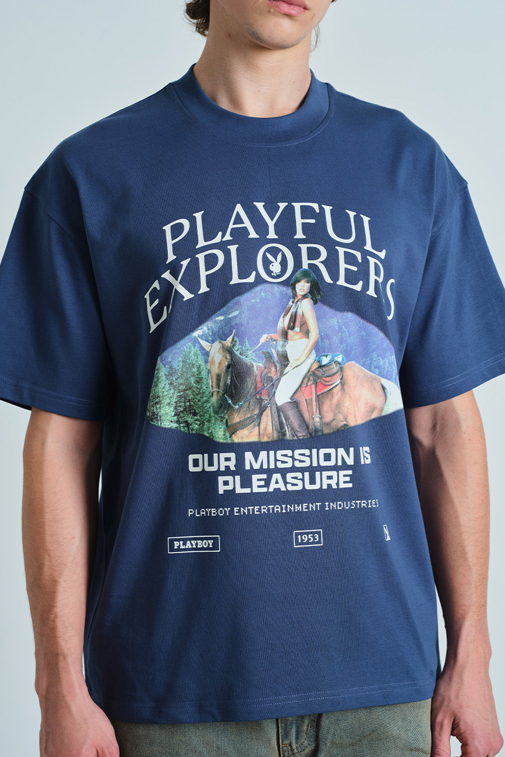Playful Explorers Blue Oversized T-shirt