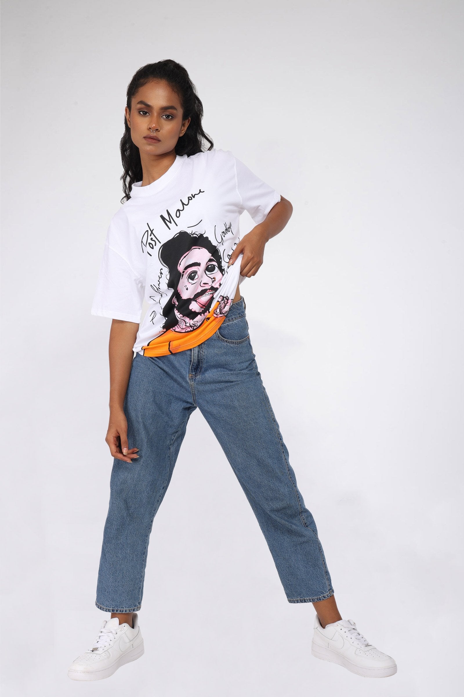 Post Malone Illustration Oversized T-shirt - BonkersCorner