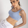 Powder Blue Ribbed Vest Tank - BonkersCorner