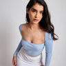 Powder Blue Square Neck Crop Top - BonkersCorner