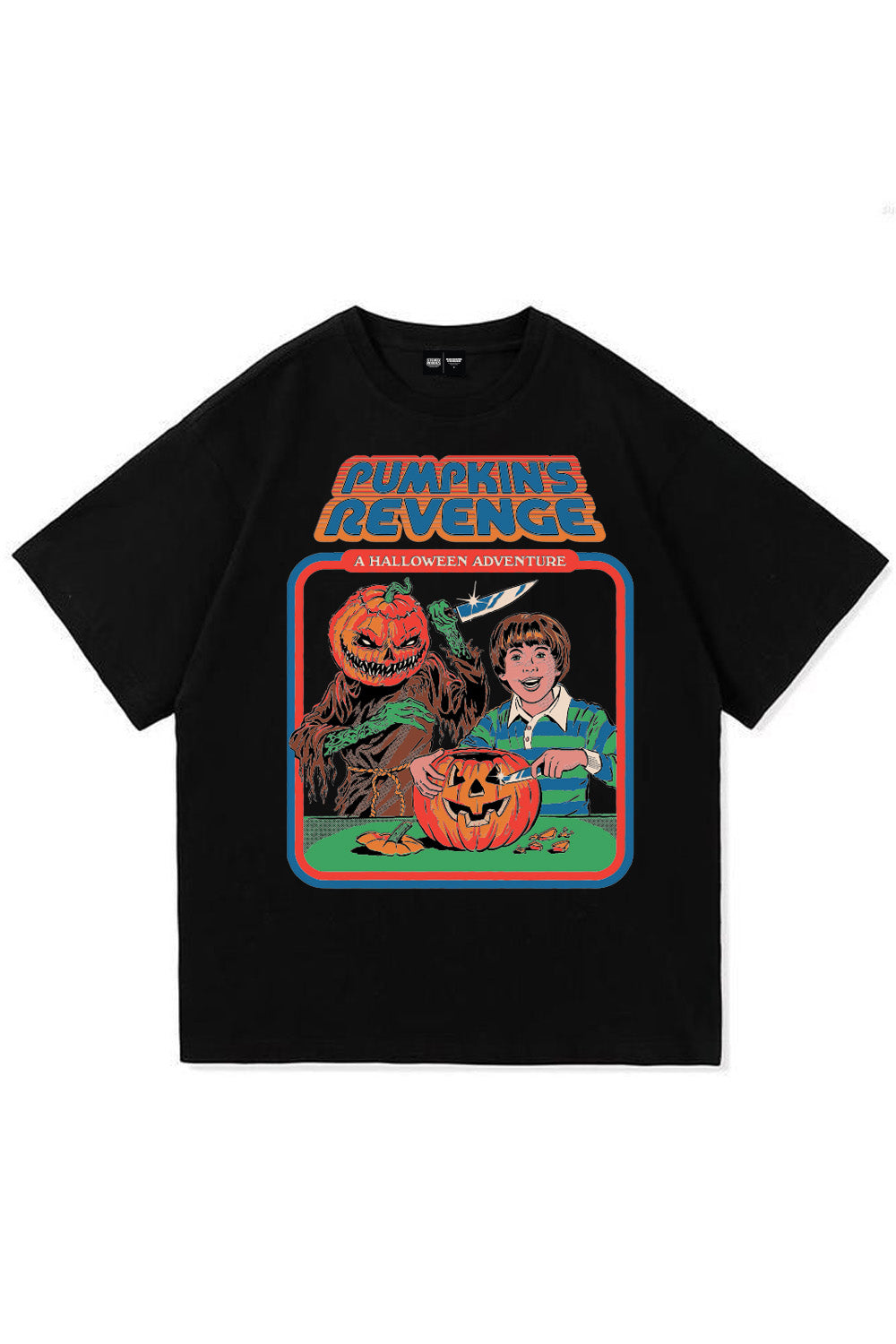 Pumpkin Tales Black Oversized T-shirt - BonkersCorner