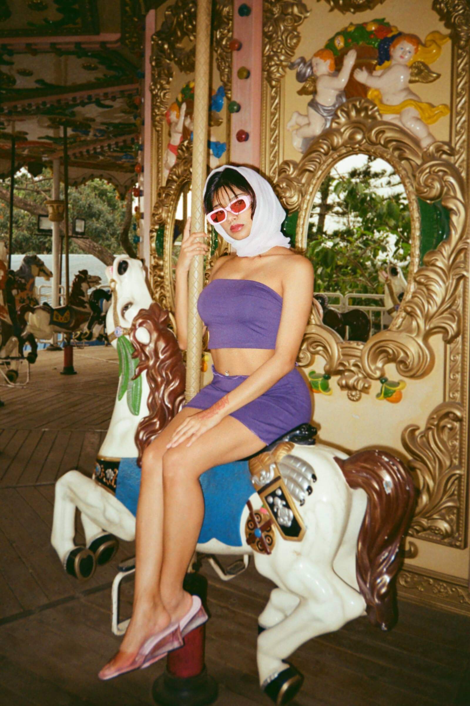 Purple Strapless Co-ord Set - BonkersCorner