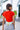 Red Mesh Half Sleeves Crop Top - BonkersCorner