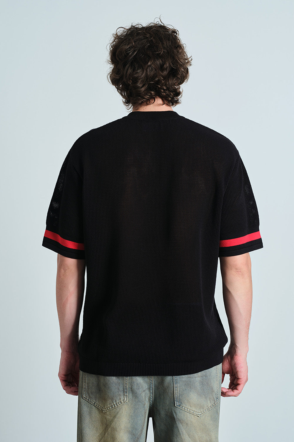 Retro Soccer Black Knit Jersey - BonkersCorner