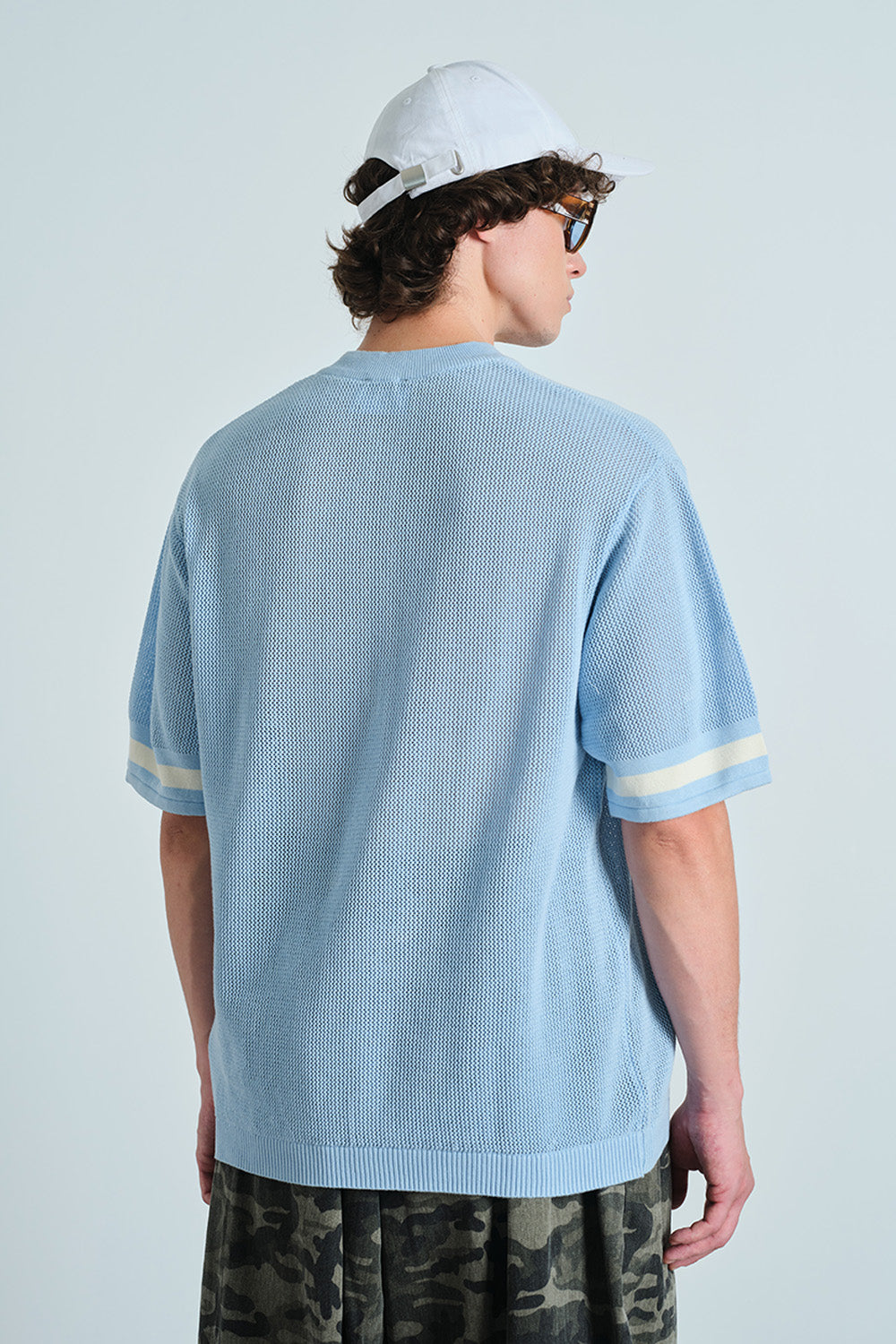 Retro Soccer Blue Knit Jersey - BonkersCorner