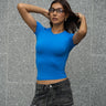 Royal Blue Polyamide Fitted T-Shirt - BonkersCorner