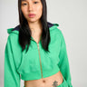 Seafoam Crop Zipper Hoodie - BonkersCorner