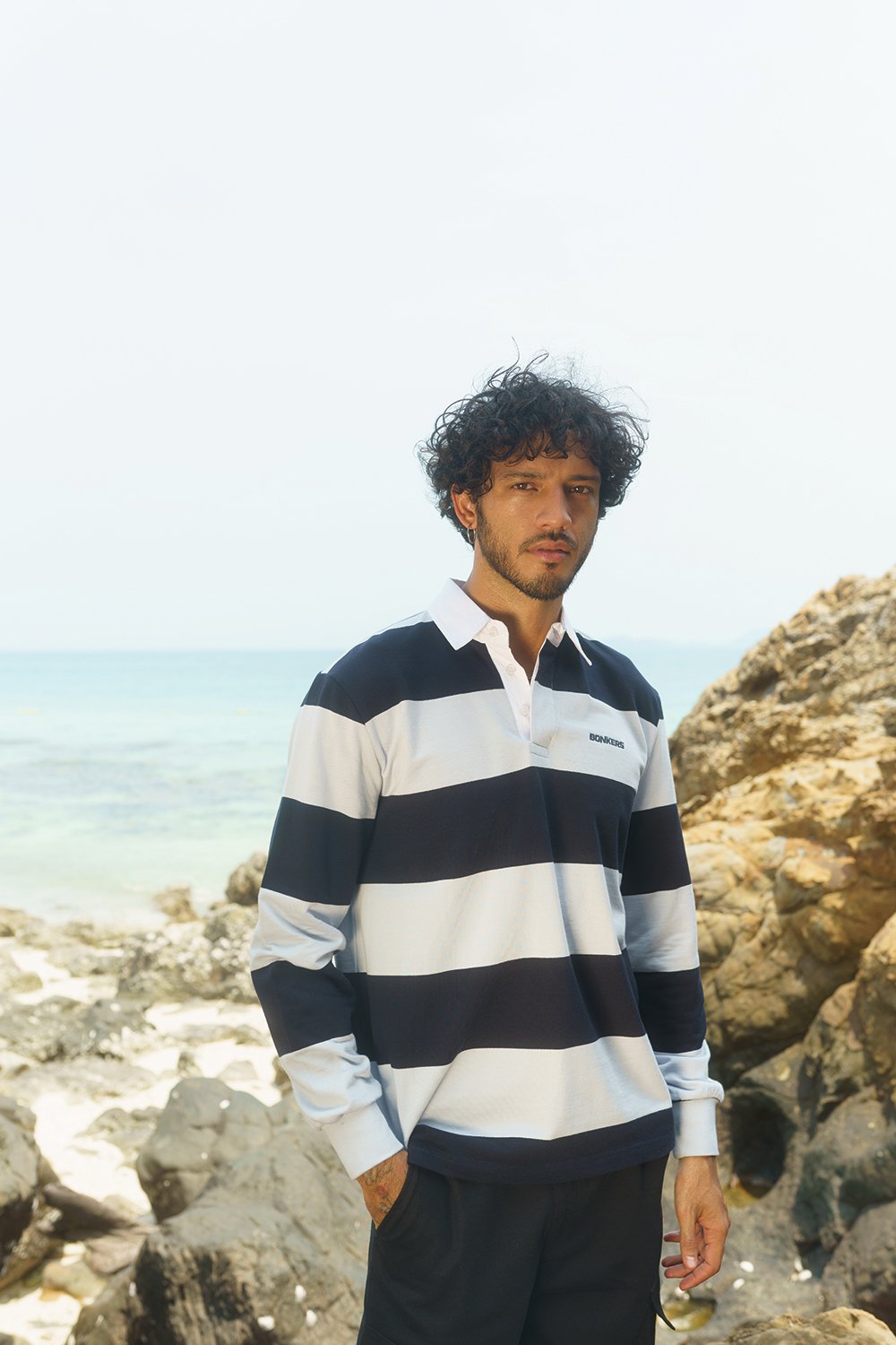 Shades Of Blue Stripe Heavyweight Polo - BonkersCorner
