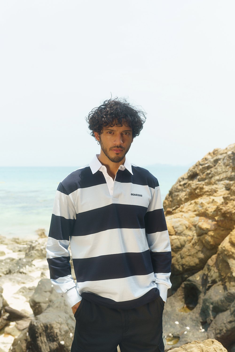 Shades Of Blue Stripe Heavyweight Polo - BonkersCorner