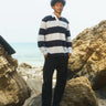 Shades Of Blue Stripe Heavyweight Polo - BonkersCorner
