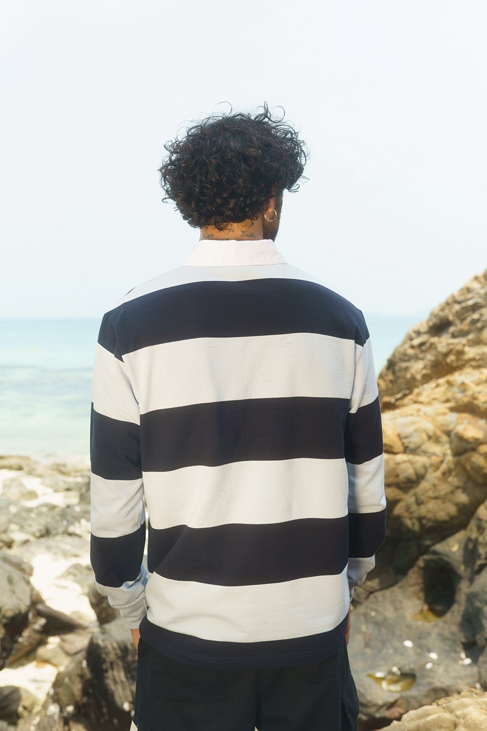 Shades Of Blue Stripe Heavyweight Polo - BonkersCorner