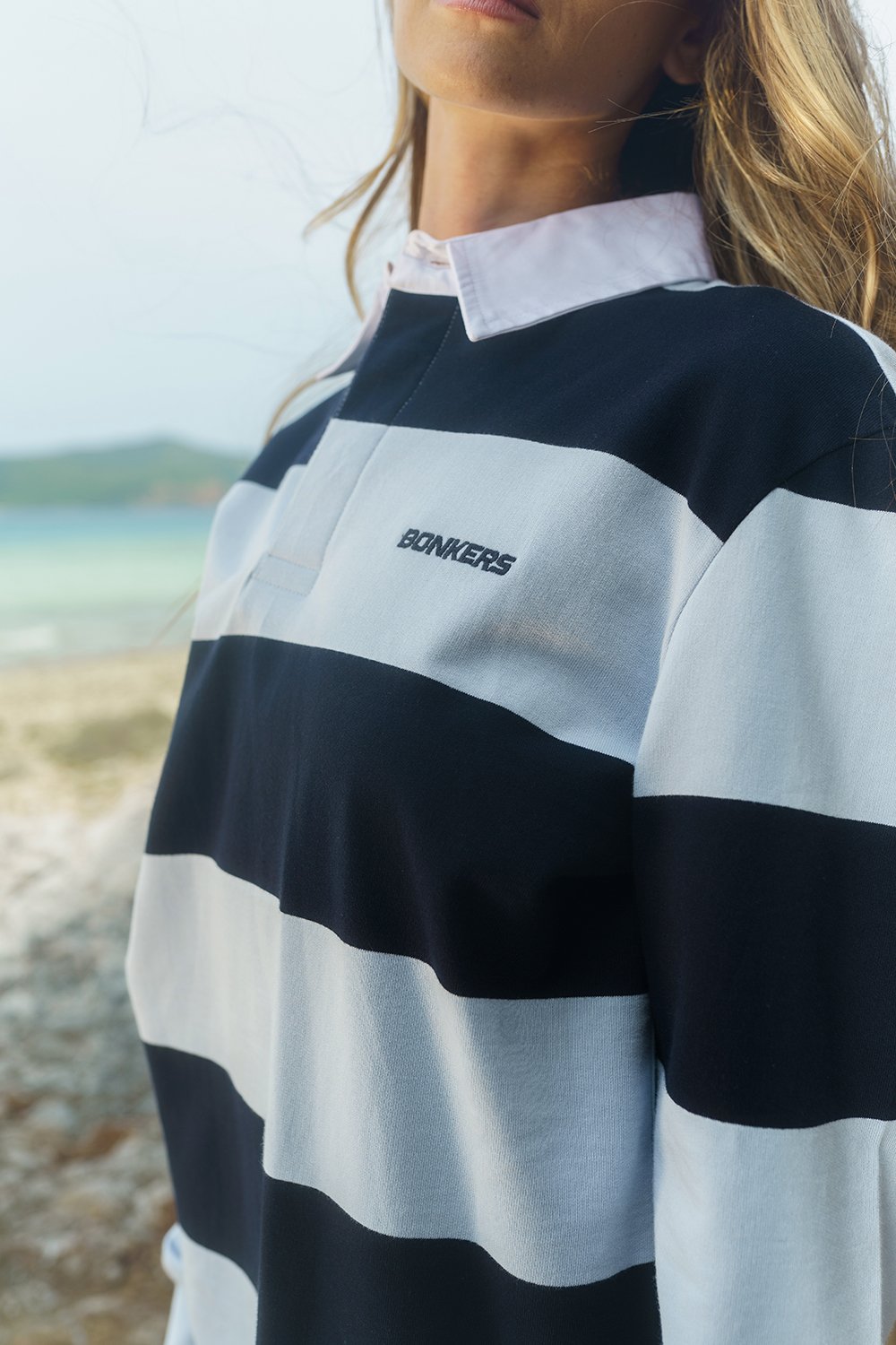 Shades Of Blue Stripe Heavyweight Polo - BonkersCorner