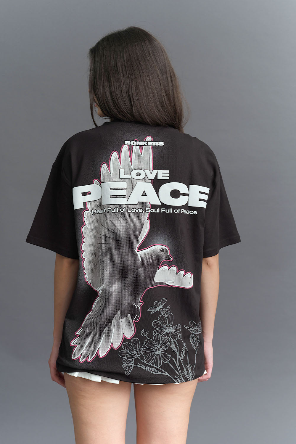 Signature Love And Peace Premium Oversized T-shirt - BonkersCorner