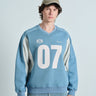 Silver Blue 07 Varsity V-Neck Sweatshirt - BonkersCorner
