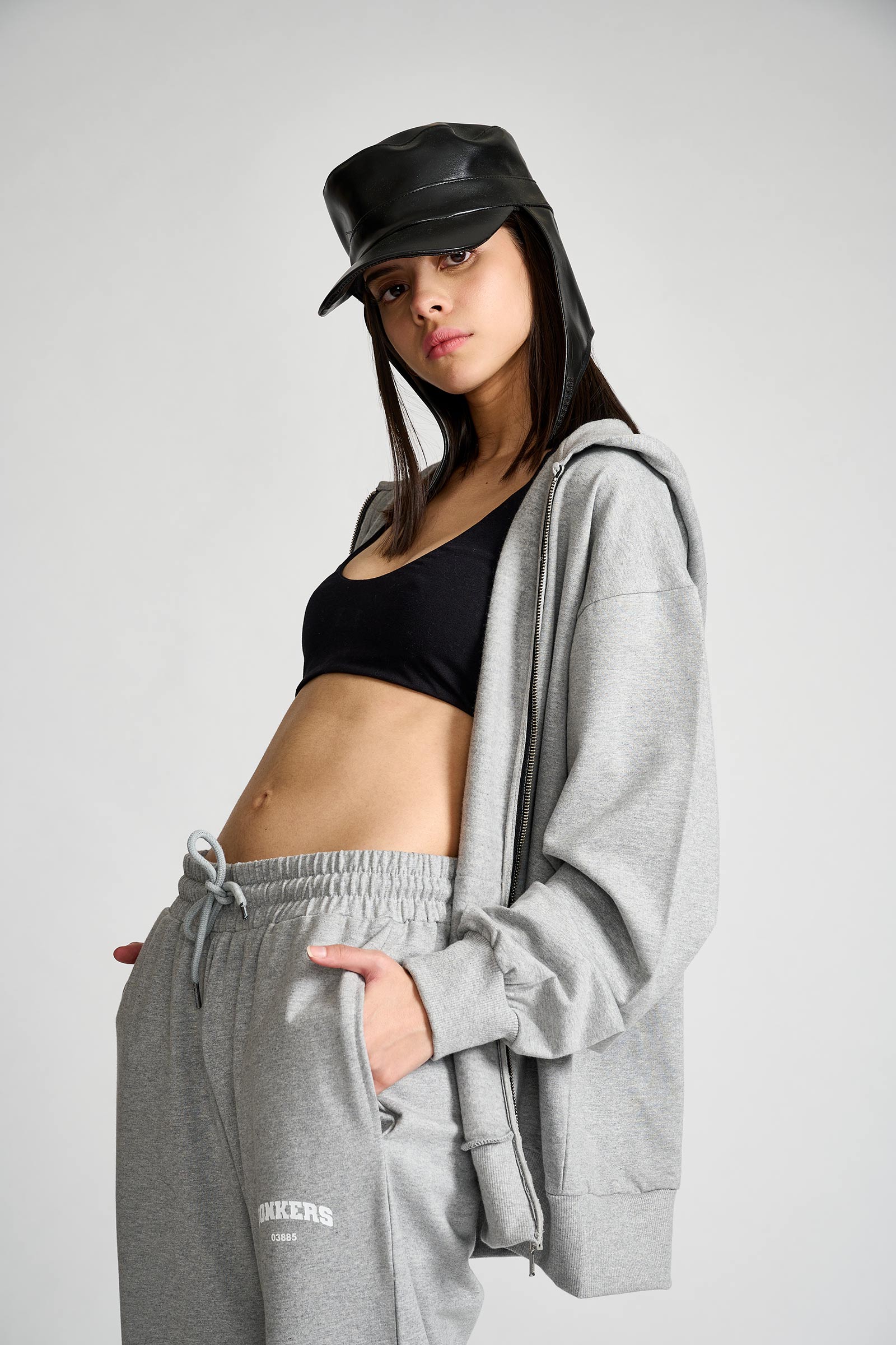 Smokey Grey Melange Zipper - BonkersCorner