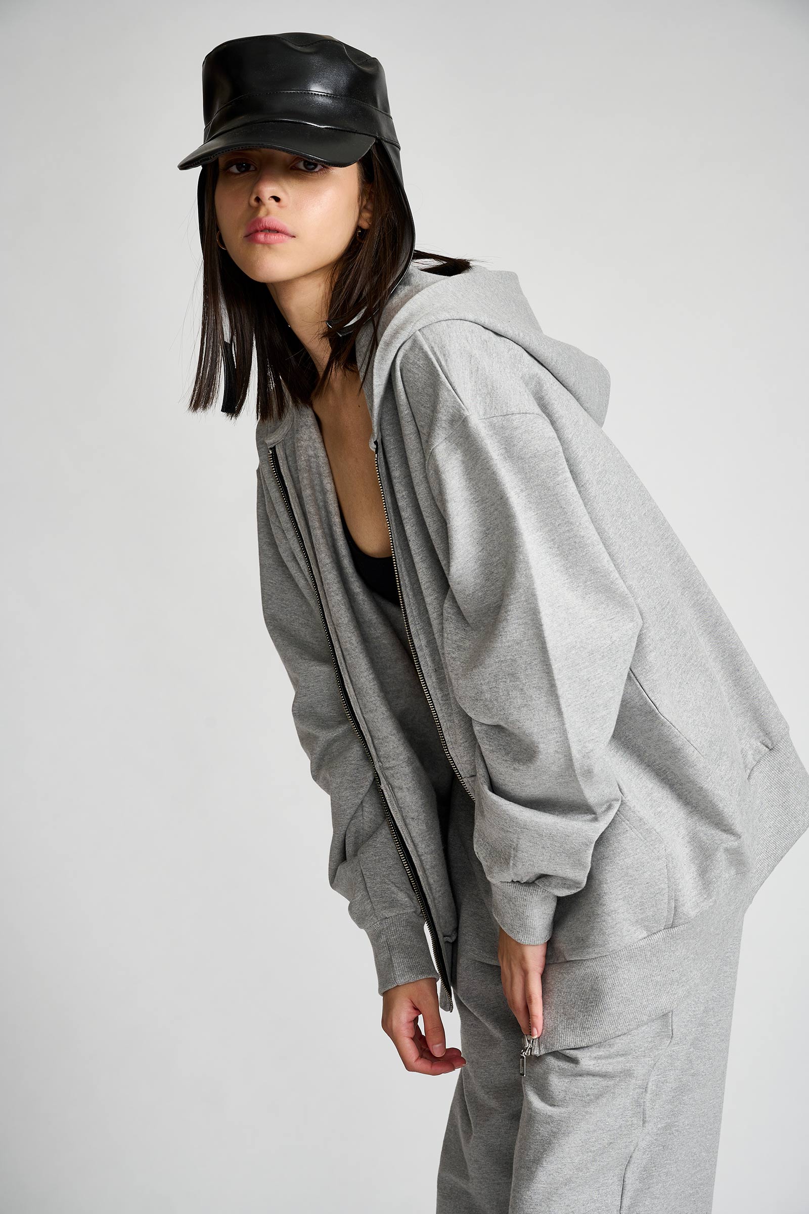 Smokey Grey Melange Zipper - BonkersCorner