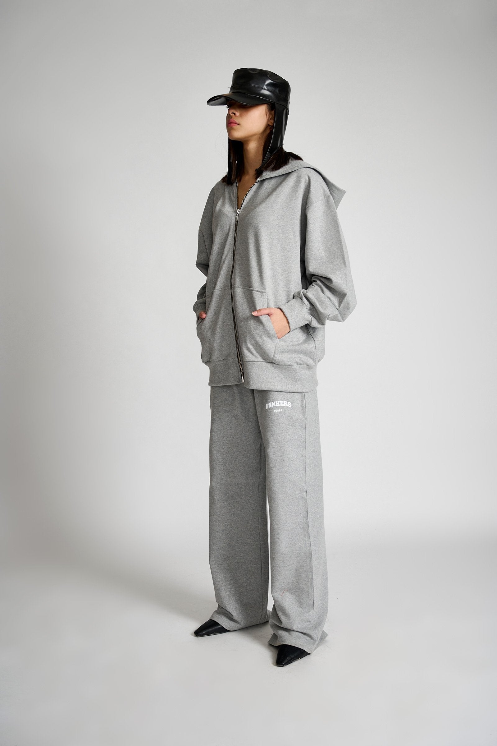 Smokey Grey Melange Zipper - BonkersCorner