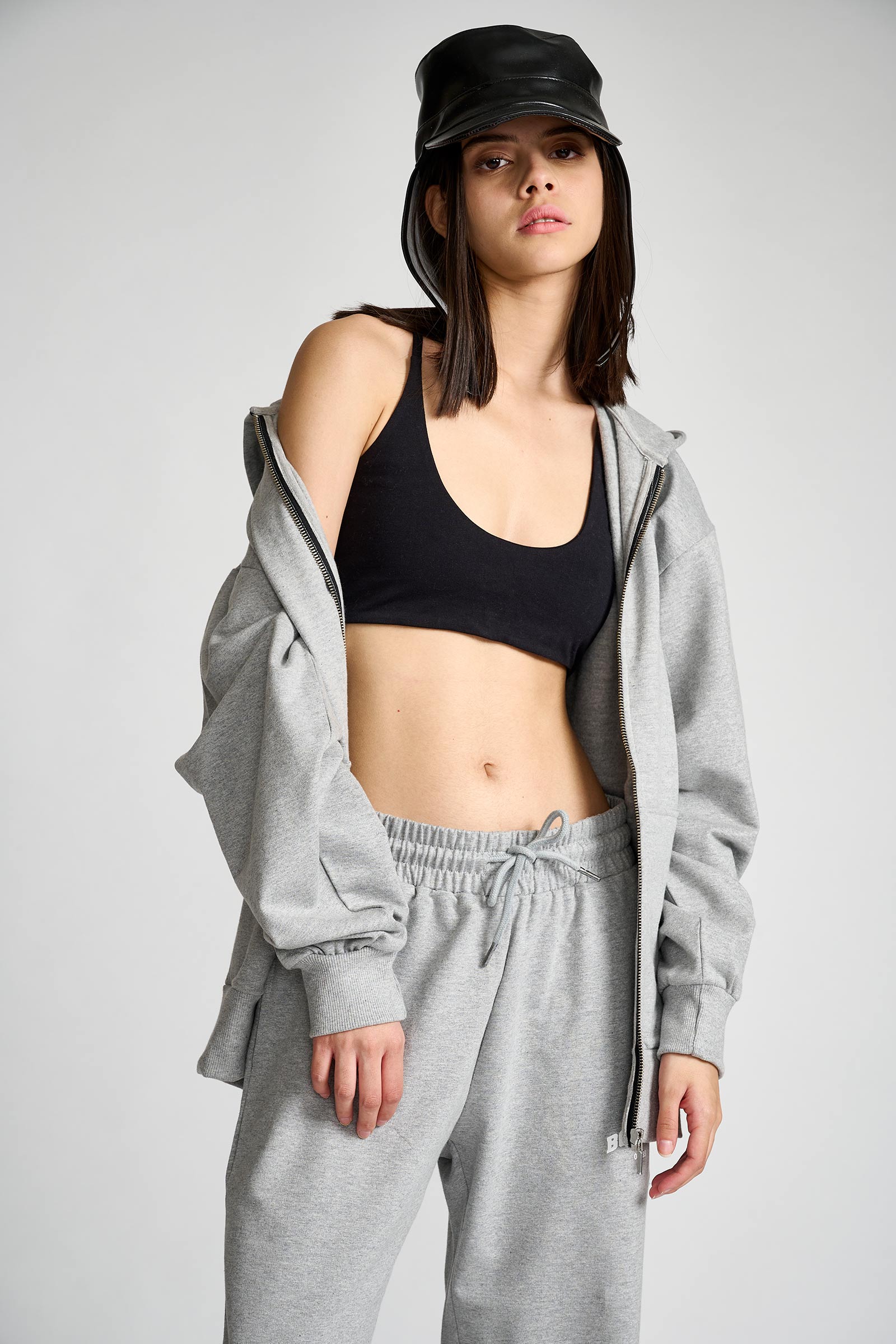 Smokey Grey Melange Zipper - BonkersCorner