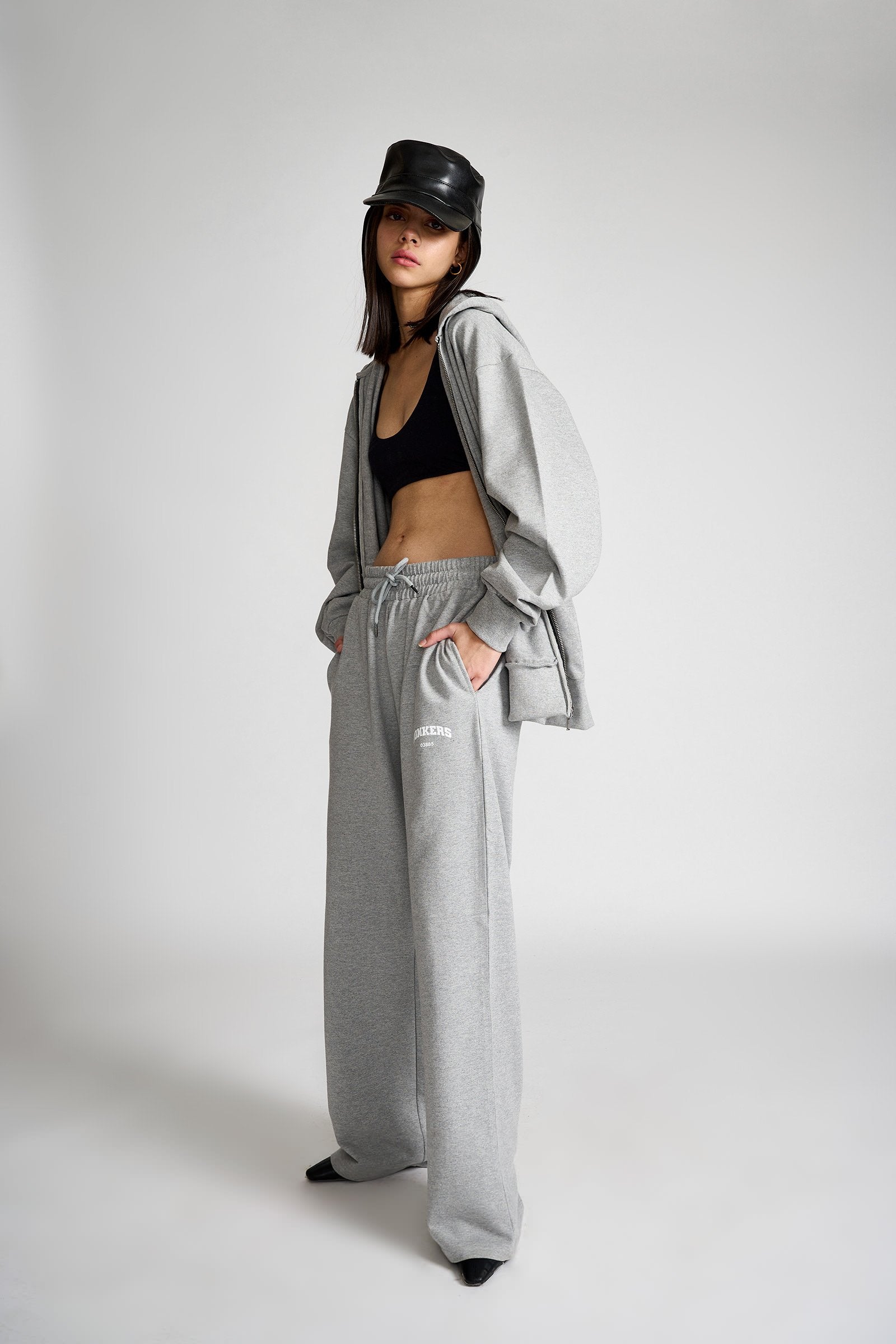 Smokey Grey Melange Zipper - BonkersCorner