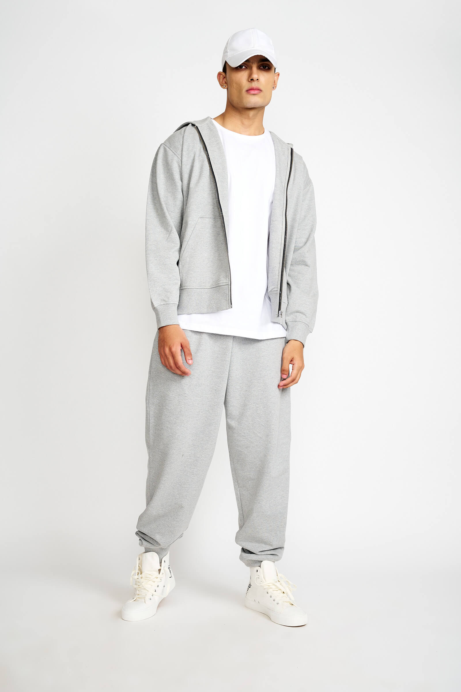 Smokey Grey Melange Zipper - BonkersCorner