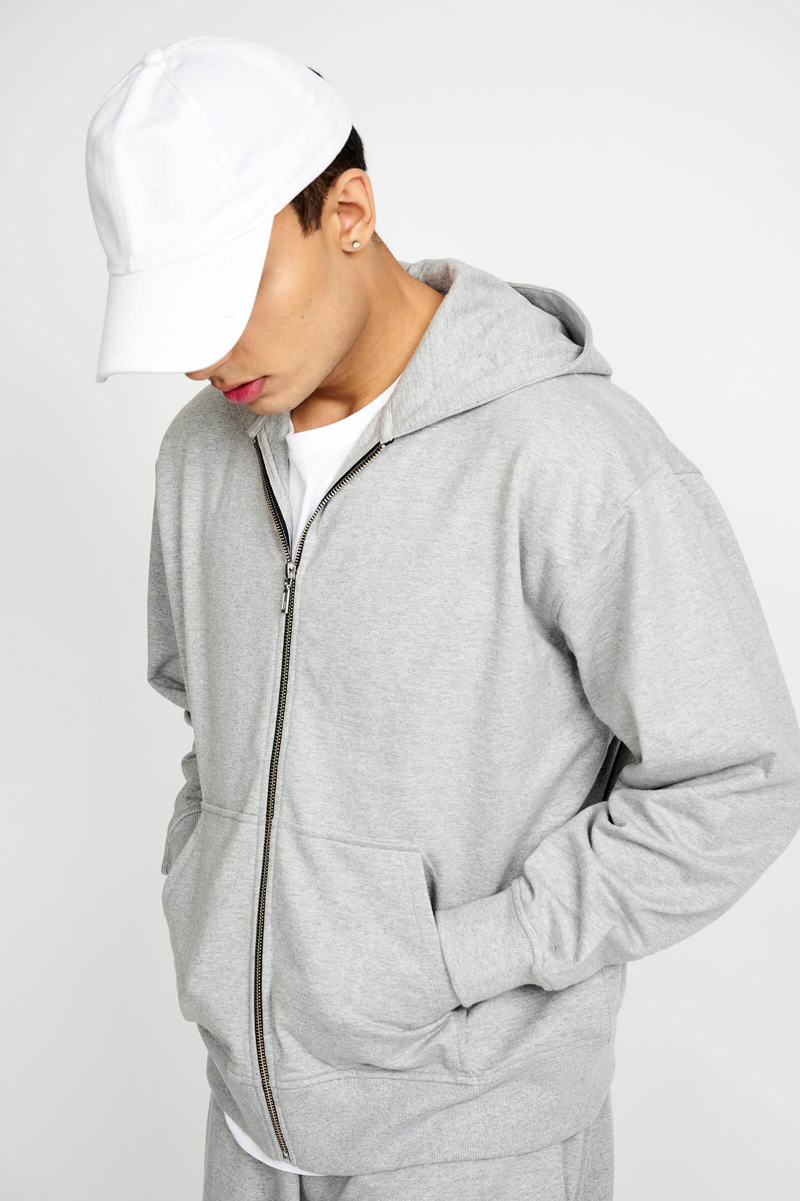 Smokey Grey Melange Zipper - BonkersCorner