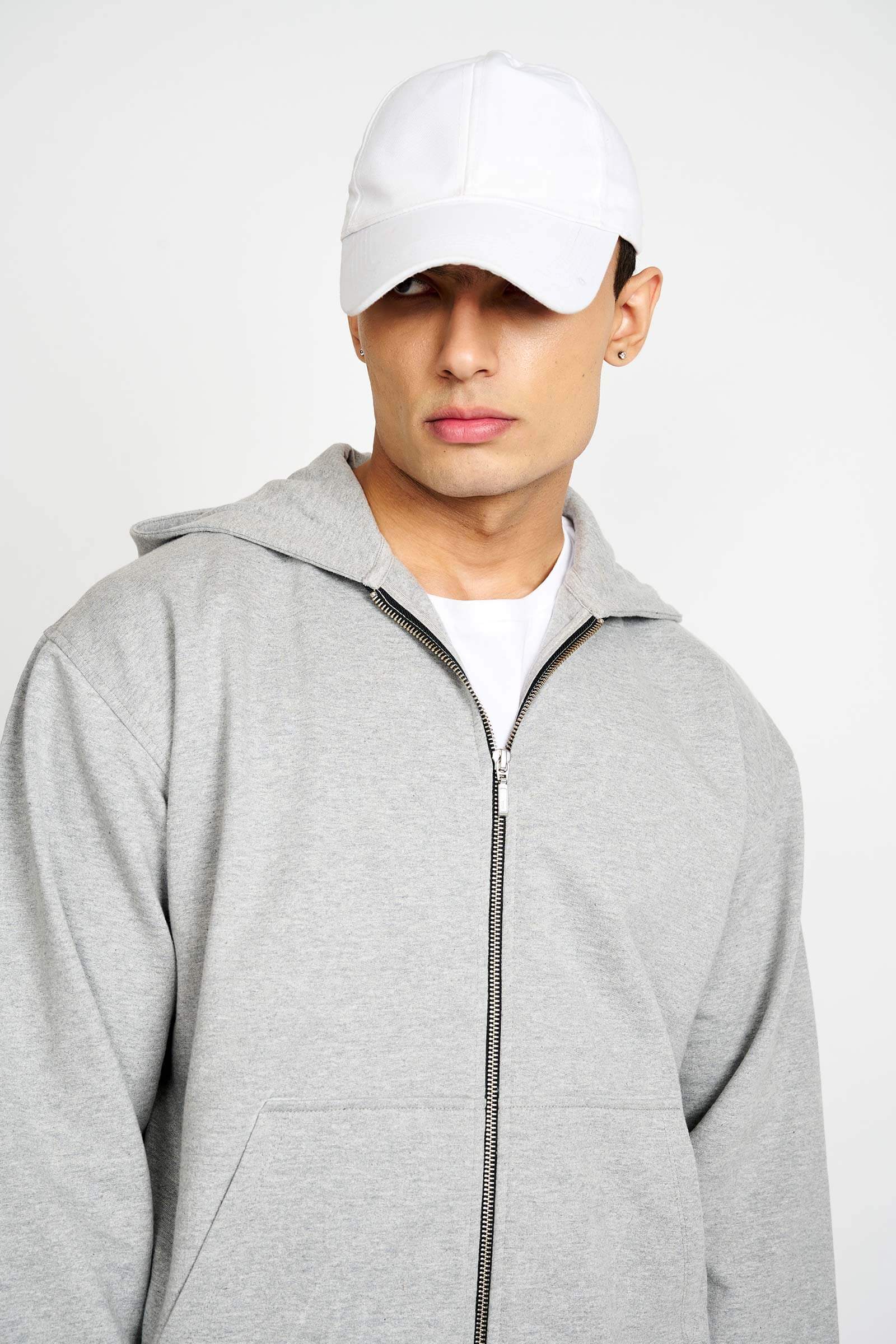 Smokey Grey Melange Zipper - BonkersCorner