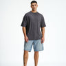 Solid Dark Grey Melange Soft Jersey Oversized T-shirt - BonkersCorner