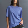 Solid Periwinkle Soft Jersey Oversized T-shirt - BonkersCorner