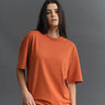 Solid Rusty Orange Soft Jersey Oversized T-shirt - BonkersCorner