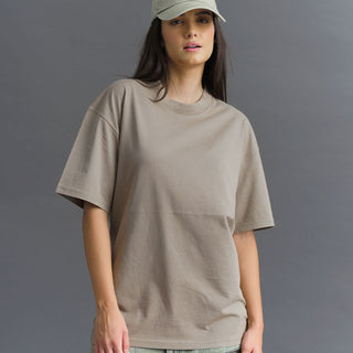 Solid Stone Grey Soft Jersey Oversized T-shirt - BonkersCorner