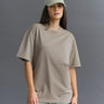 Solid Stone Grey Soft Jersey Oversized T-shirt - BonkersCorner