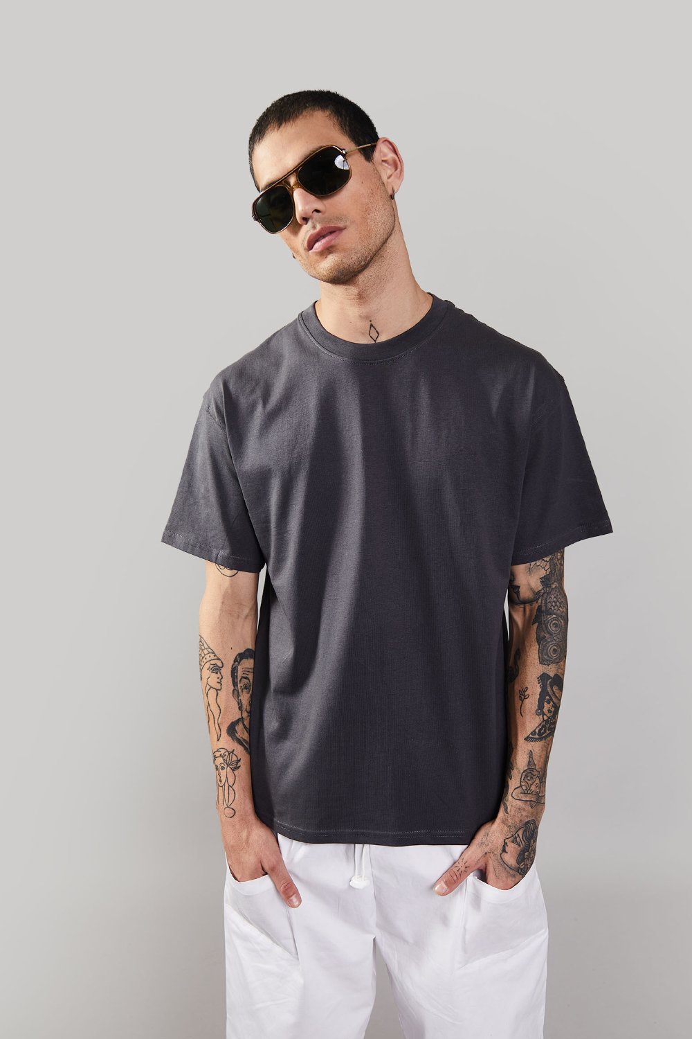 Space Grey Heavyweight Oversized T-shirt - BonkersCorner