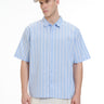 Blue Vintage Striped Short Sleeve Shirt - BonkersCorner