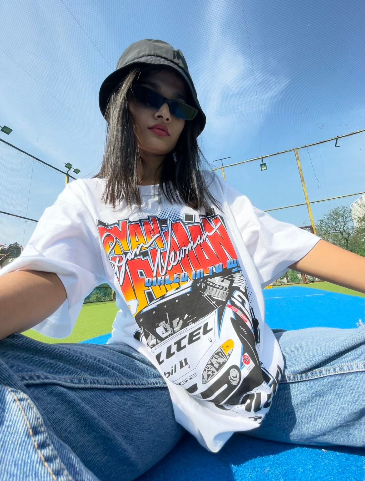 White Motorsport Oversized T-Shirt - BonkersCorner