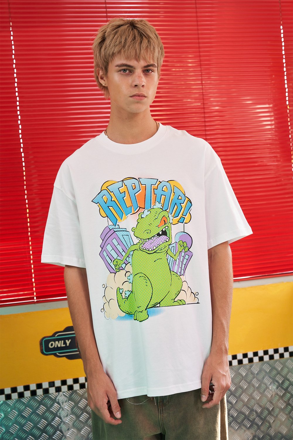 White Reptar Oversized T-Shirt - BonkersCorner