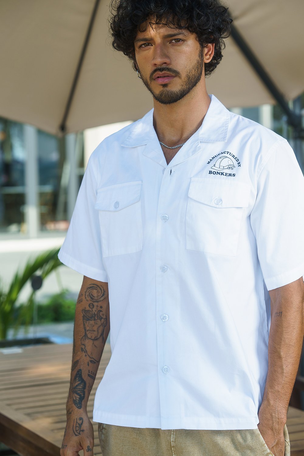 White Utility Heavyweight Shirt - BonkersCorner